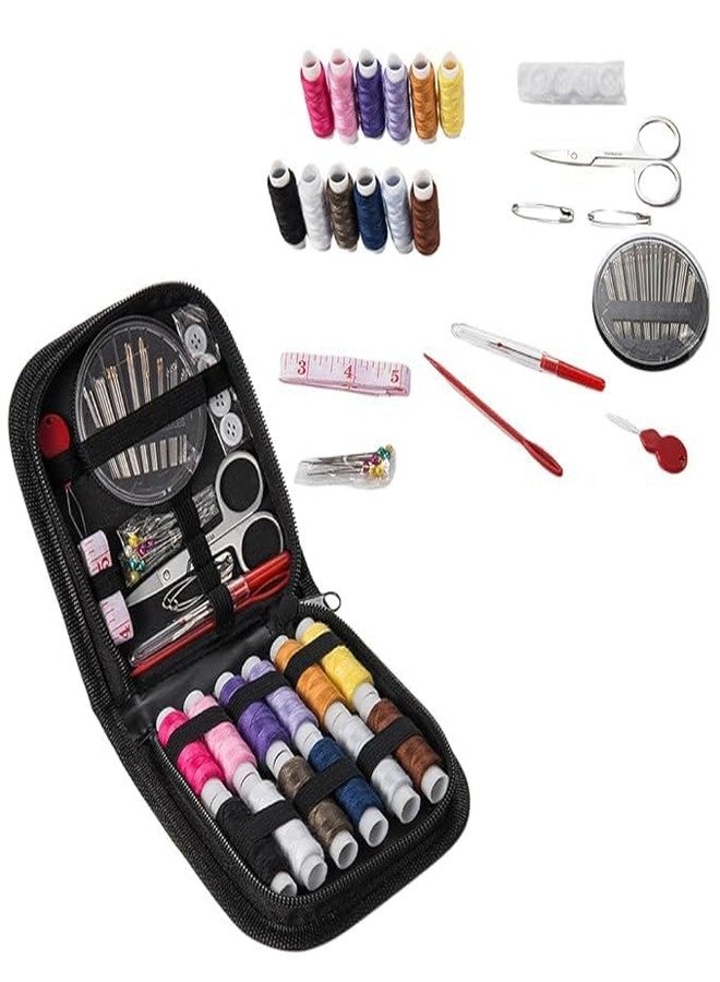 FLIZZOW Sewing Kit, Fapiwen Home Sewing Kit, DIY Sewing Supplies for Adults and Kids, Sewing Supplies and Accessories Contains 12 Spools of Thread of 100m, Sewing Needles and Tape Measure Etc - Image 1